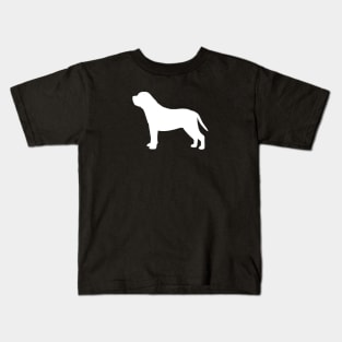 White Mastiff Silhouette Kids T-Shirt